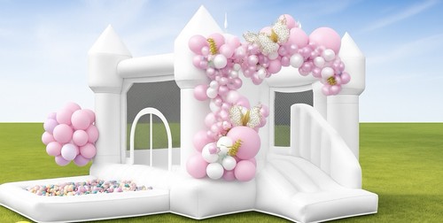 White bouncy castle - castle, rental