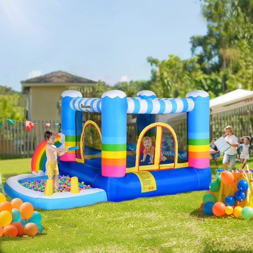 Kids rainbow bouncy castle - rainbow, &