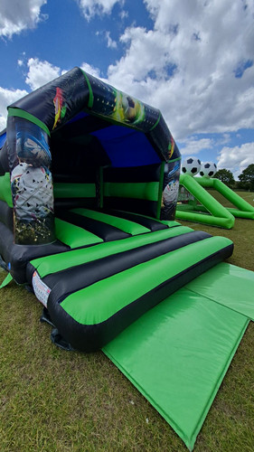 Green black bouncy castle - green,