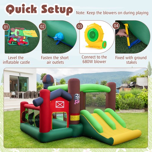 Castle slide bouncer with - slide,